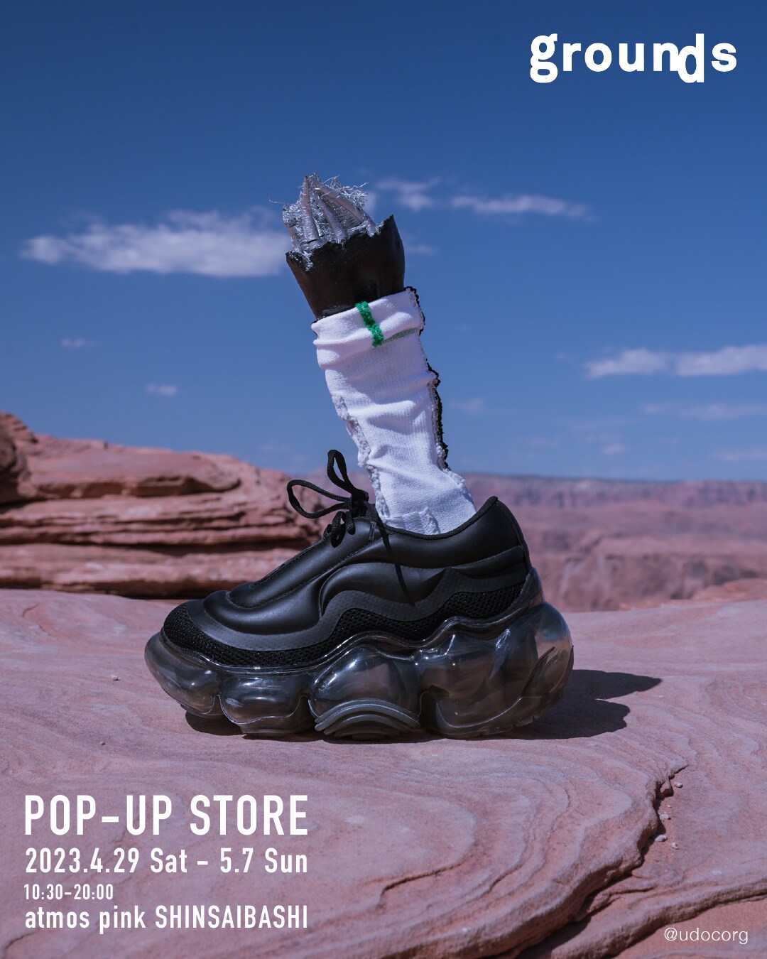4/29㈮から5/7㈰の期間、atmos pink 心斎橋店にて「grounds POP UP 